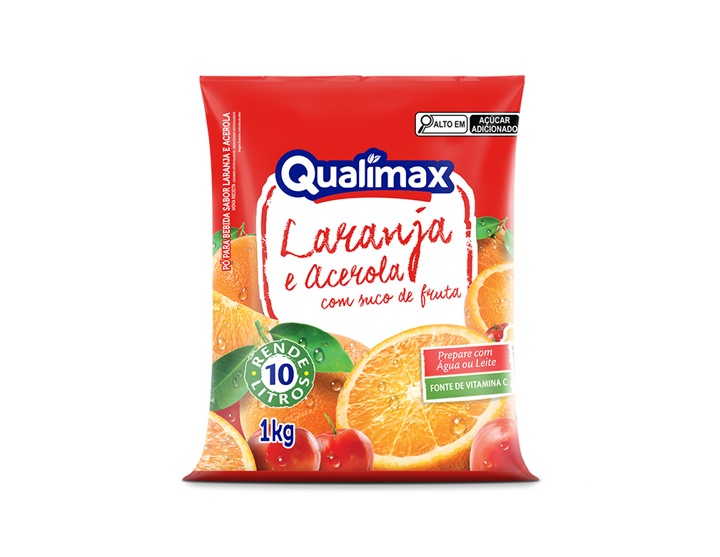 REFRESCO LARANJA E ACEROLA QUALIMAX 1 KG (CX 10 PCT)